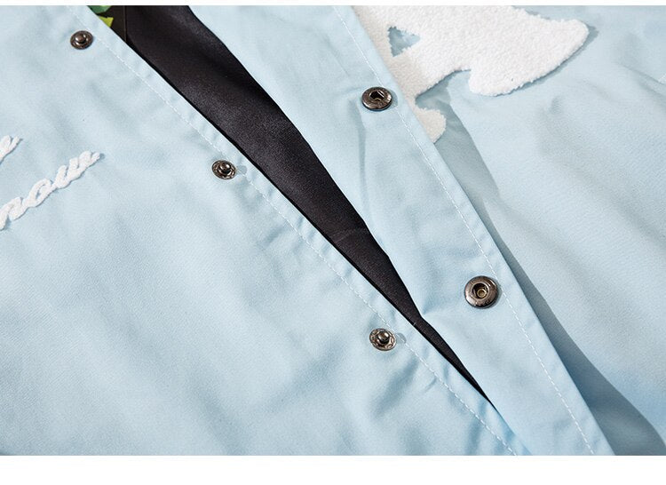 Baseball Jacket Men Leather Patchwork Furry Heart Patch Baggy Harajuku High Street Fashion All-match Bomber Coat Autumn