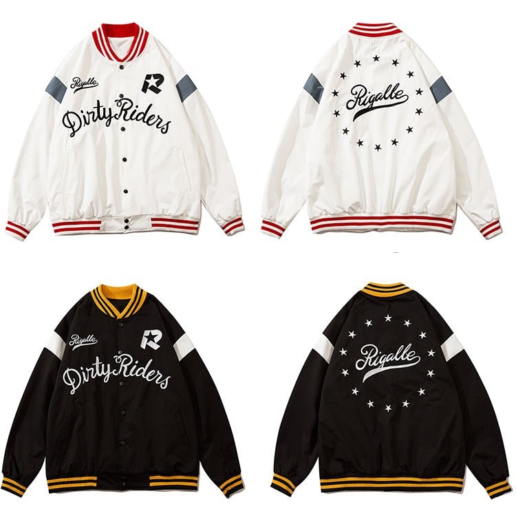 Baseball Jacket Men Star Letter Embroidery Patchwork Bomber Coats Autumn Retro Fashion High Street All-match Streetwear