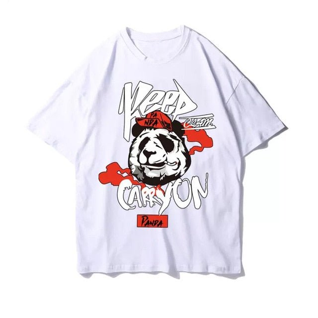 Cotton Tee tshirt Man Cartoon Animal Printed Punk T Shirts  Mens Hip Hop Casual Street Tees Male Cotton Tshirts Tops