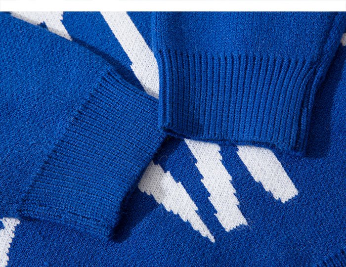 DARK Monster Knitted Men Sweater Autumn Winter Harajuku Streetwear Hip Hop Ripped Male Casual Cotton Pullover Outwear