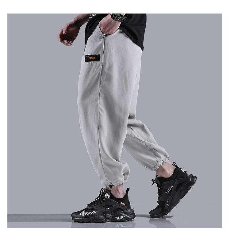 Men Jogger Solid color  Side Pockets Loose Style Men's Sweatpants Fashion Harajuku High Street Casual Pants 5 Colors