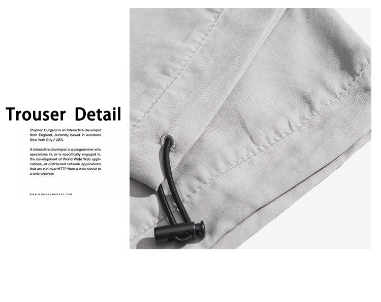 Men Jogger Solid color  Side Pockets Loose Style Men's Sweatpants Fashion Harajuku High Street Casual Pants 5 Colors