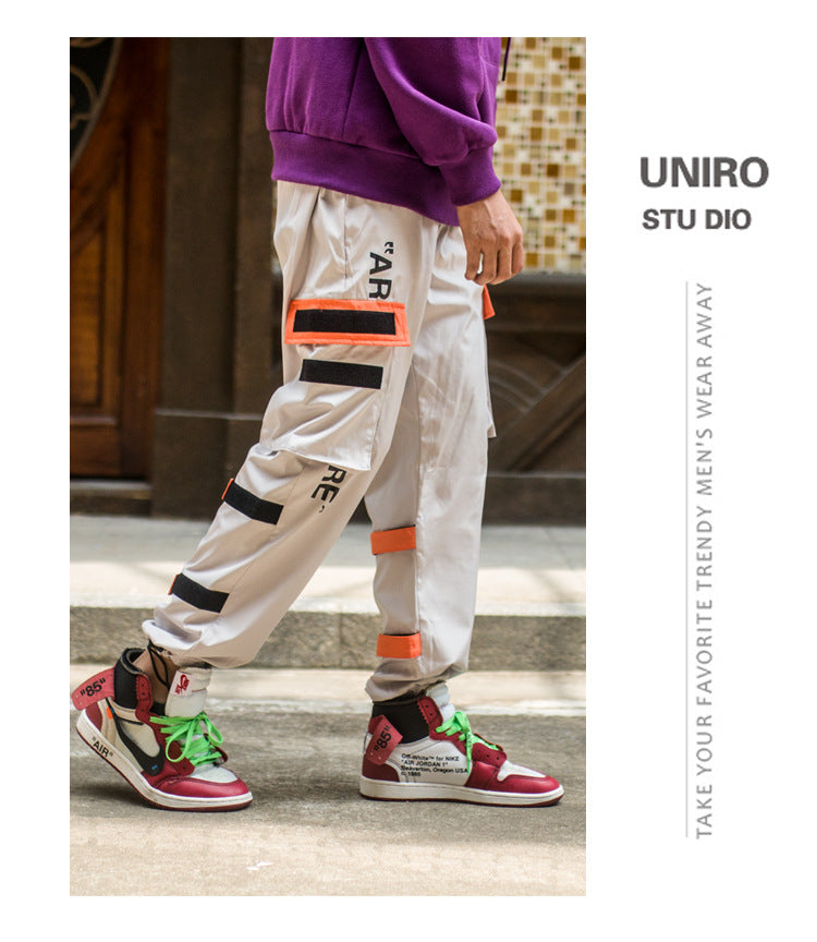 Men's Side Pockets Cargo Harem Pants Hip Hop Casual Male Tatical Joggers Trousers Fashion Casual Streetwear Pants