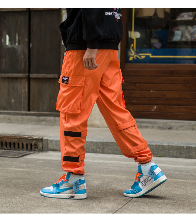 Men's Side Pockets Cargo Harem Pants Hip Hop Casual Male Tatical Joggers Trousers Fashion Casual Streetwear Pants
