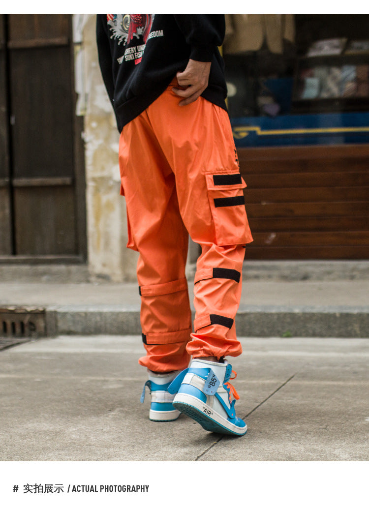 Men's Side Pockets Cargo Harem Pants Hip Hop Casual Male Tatical Joggers Trousers Fashion Casual Streetwear Pants