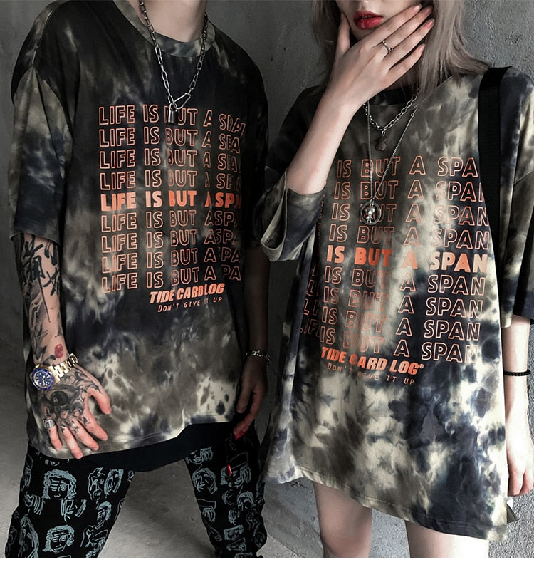 Hip Hop Tops Tees Men Casual Vintage Tshirts Summer Streetwear Pullover Couple Wear T-shirts Print Cotton