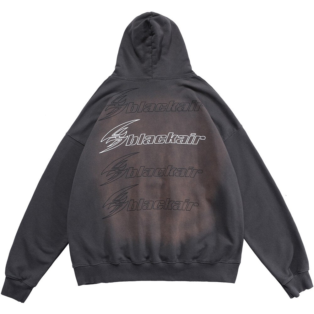 Men Funny Bear Letter Print Hoodie Sweatshirt Men Casual Cozy Oversized Pullover High Street Harajuku Couple Streetwear