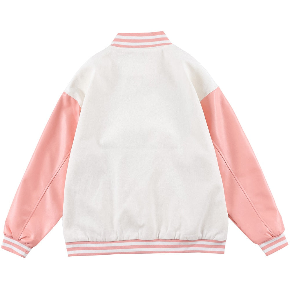 Jacket Men Furry Cartoon Comics Girl Letter Outwear Oversized College Style Hipster Coats All-match Streetwear