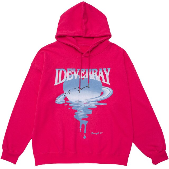 Hoodie Men Harajuku Gradient Letter Print Hooded Sweatshirt Couple Fashion High Street Loose Pullover Winter Streetwear