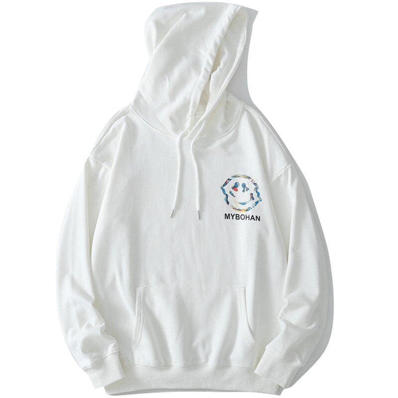 Hoodie Men Colorful Funny Illustration Print Hooded Pullovers Japanese High Street Hipster Sweatshirt Couple Streetwear