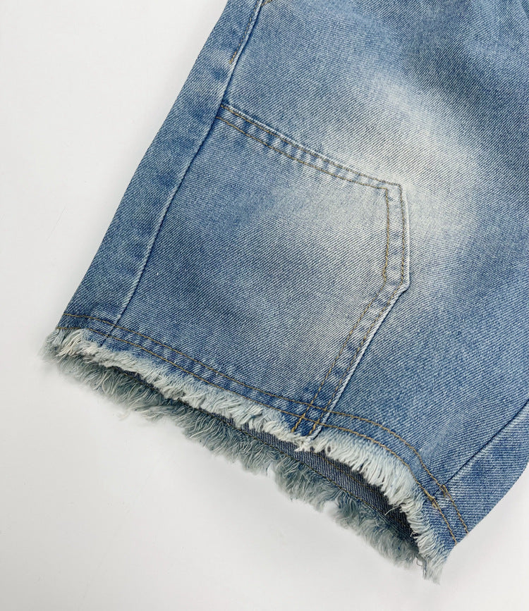 Arrival Summer Unisex Street Fashion Cool and Casual Washed Denim Shorts
